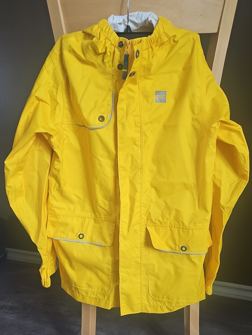 MEC Bright Yellow Kids' Hooded Rain Jacket